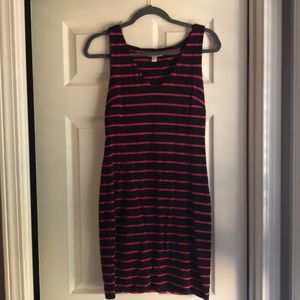 Red and Navy Striped BR Dress